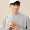 MINISO Men's Fleece-Lined Half-High Neck Knit Sweater