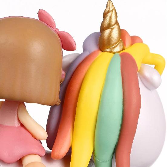 Toyvian Mini Unicorn Cake Decor Cartoon Unicorn Cake Topper Resin Figure Unicorn Cake Topper for Little Girl Birthday Party Decor Kids Unicorn Figure