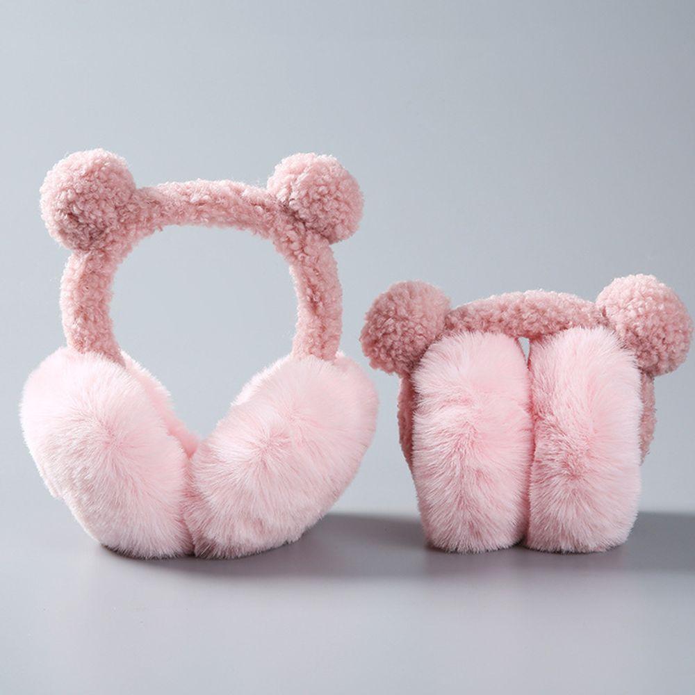 Design Solid Color Frog Bear Ear Women Ear Muff Korean Style  Ear-flap Children Ear Cover Plush