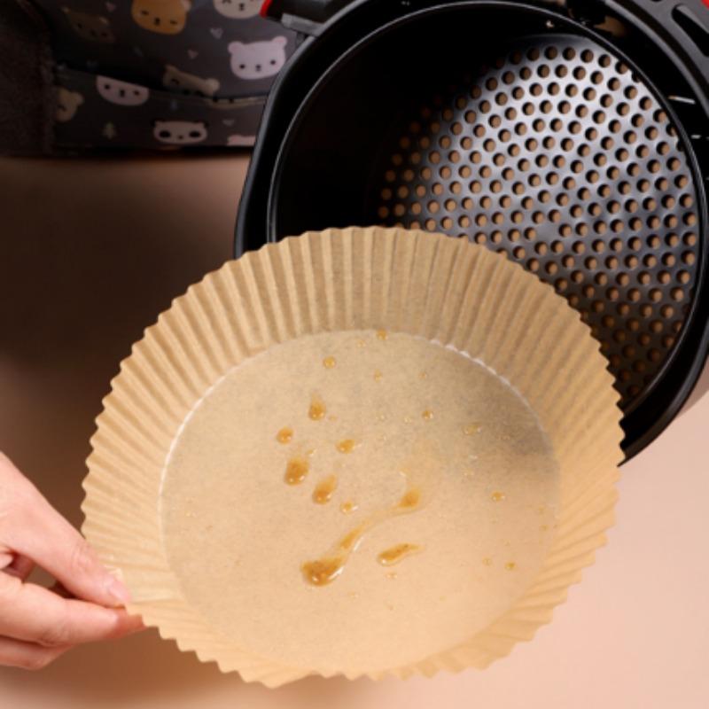 100PCS Air Fryer Disposable Paper Square Round Baking Paper Barbecue Plate NonStick Mat Kitchen Oven Oil Absorbing Paper Tool