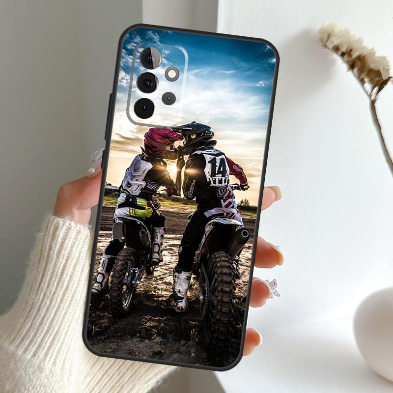 Moto Cross Motorcycle Sports Case For Samsung Galaxy A52 A32 A12 A16 A26 A36 A56 A15 A35 A55 A34 A54 A13 A33 A53 A17 A06