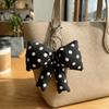 Padded Fabric Bag Pendant Polyester Backpack Handbag Decor Cute Polka Dot Bow Keychain  Gift