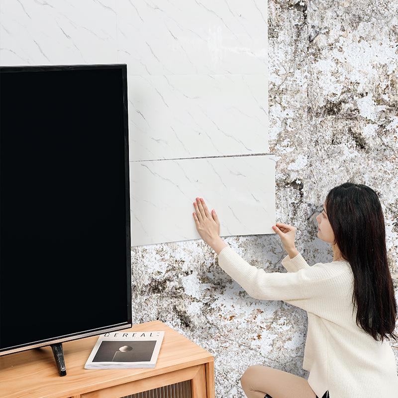 Self-Adhesive Waterproof Aluminum-Plastic Marble-Effect Wall Panel Sticker