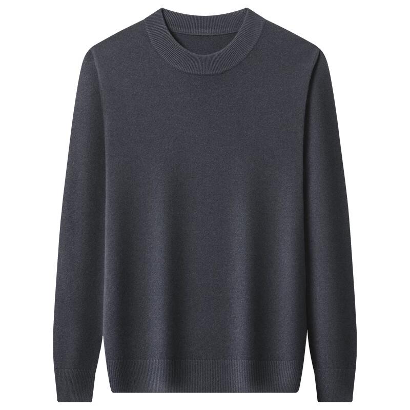 Hengyuanxiang Men's Cashmere Wool Blend Crew Neck Sweater