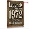 Vintage 1972 Legend Born Metal Wall Sign Iron Plaque Home Bar Decor