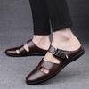 Fashion Summer Men's Leather Shoes Comfortable and Breathable Quality Style Black Brown Outdoor Fashion Street Daily Adult Shoes