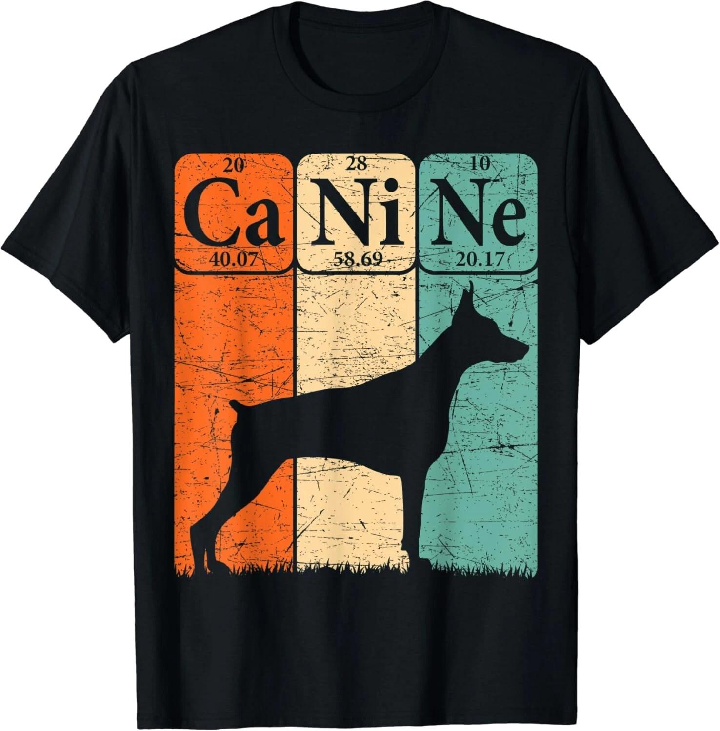 Doberman Pinscher Dog Periodic Table Elements Dog Canine Gift Unisex T-Shirt L