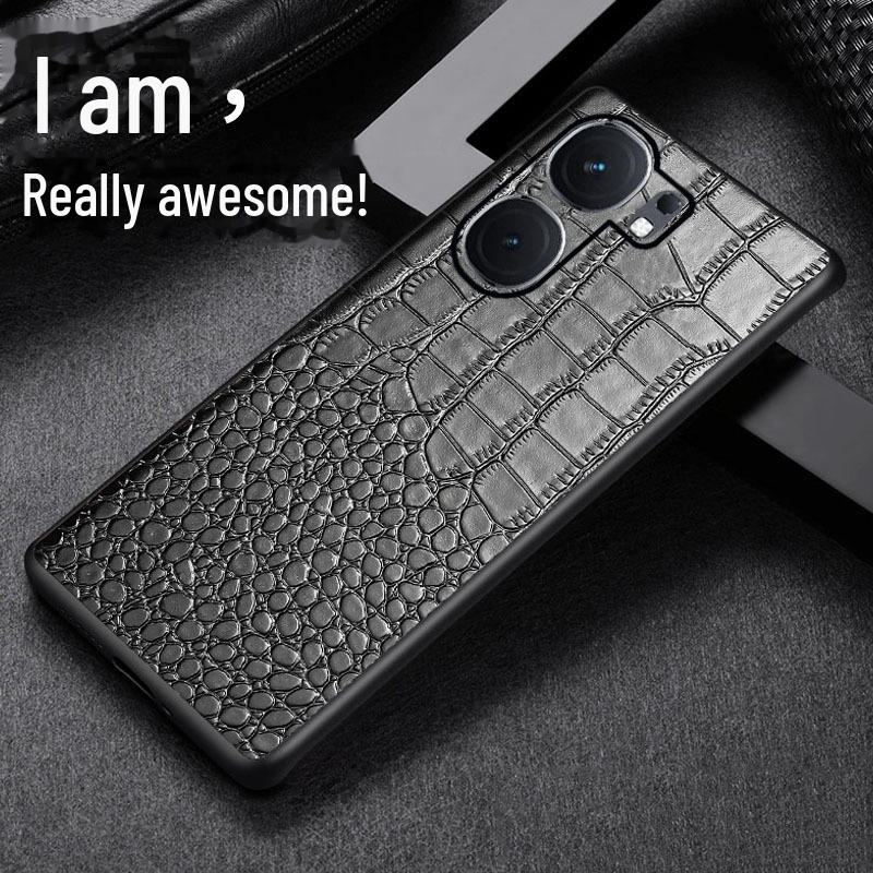 

iQOO Neo9 Pro Leather Protective Cover with Crocodile Pattern iQOO Neo 9 зелёный