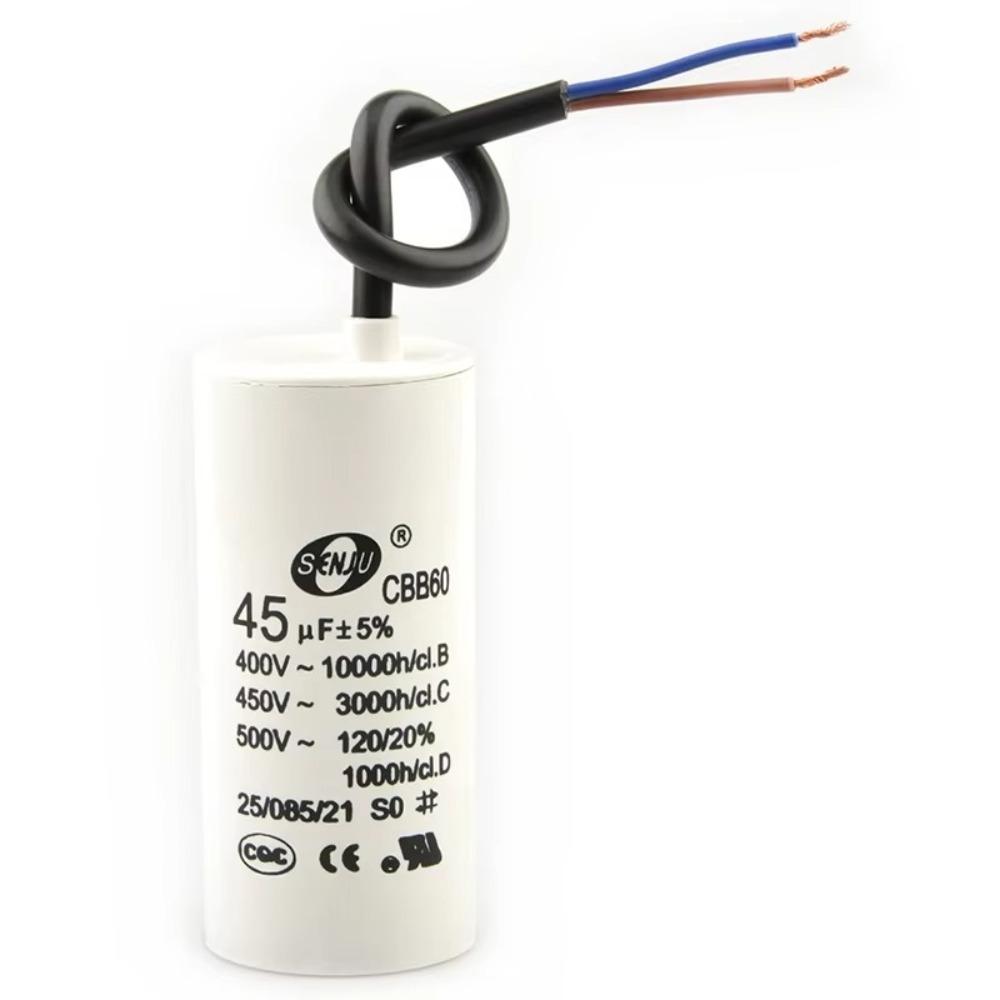 Capacitor de Partida para Motor 450V Capacitor Redondo para Bomba d'Água Capacitor Confiável para Máquina de Lavar