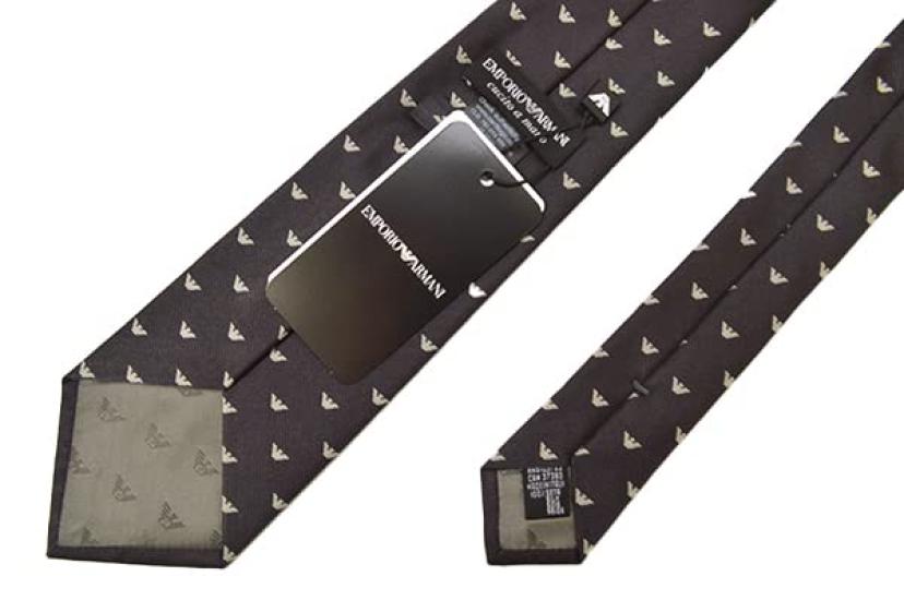 [Emporio Armani] Men's Silk Tie with Eagle Logo Pattern (8.5cm width) eea22s008 2R616-00044 ANTHRACITE GRAY
