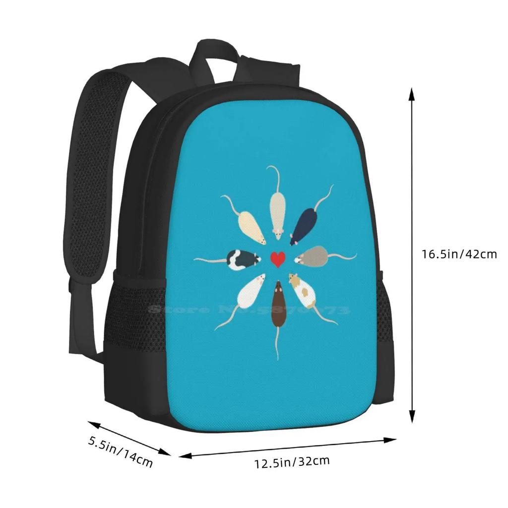 Ratty Rescue ? ? Backpack For Student School Laptop Travel Bag Ratties Pet Rats Rats Cute Rats West Side High Way Rats