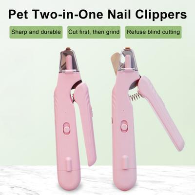 Pet Nail Trimmer with LED Light Rechargeable 2-in-1 Nail Clipper And Grinder Pet Clipper