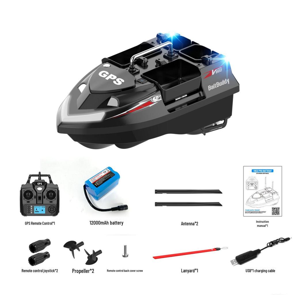 Smart Electric Remote Control Bait Boat with Automatic Return and Dispenser for Outdoor Fishing