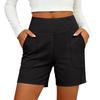 Women's High Waist Stretchy Athletic Shorts with Pockets Summer Workout Running Gym Casual Activewear Bottoms