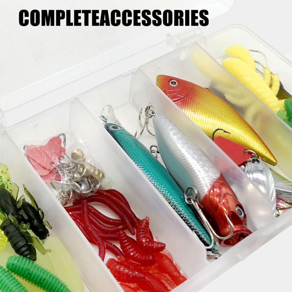 Tackle Box Soft Fishing Lures Kit Hook Set Silicone Soft Lures Hooks  Sea Equipment