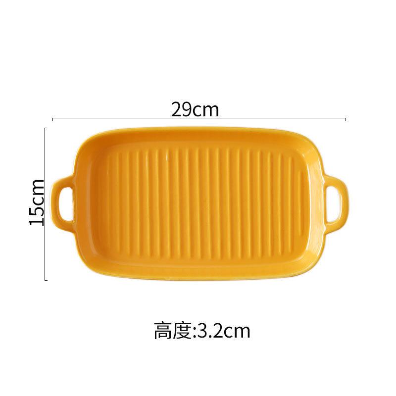 Straight Hair Rectangular Amphora Oven Baking Pan Baking Western Food Creative Large Size Ceramic Household Fish Plate Dish Plate