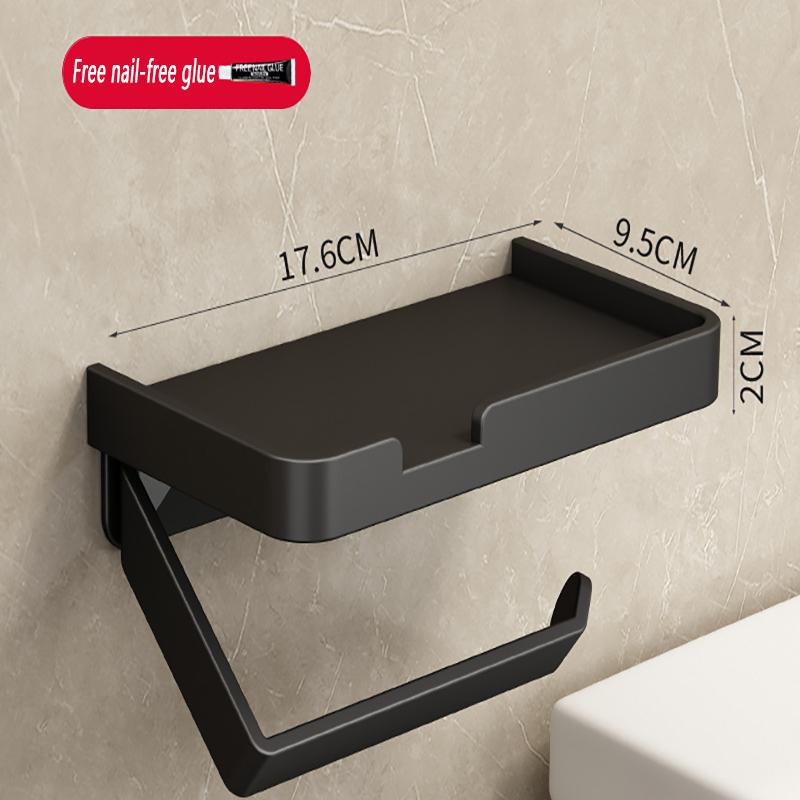 Fashionable and Elegant Wall Mounted Toilet Paper Holder Stainless Thickened Storage Rack Bathroom Toilet Paper Roll Holder
