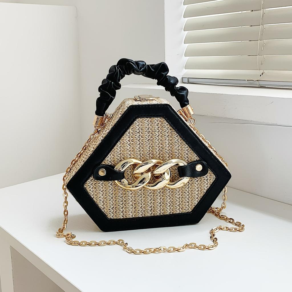 Niche Fashion Chain Straw Bag Portable Messenger Bag