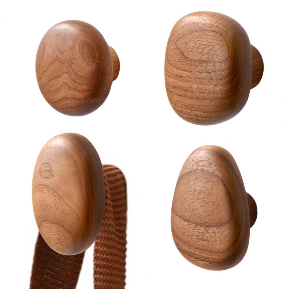 Wooden Hook Organizer High-quality Beech Wood Hook Walnut Hanging Hanger Bathroom Wall Hook for Clothes Coats