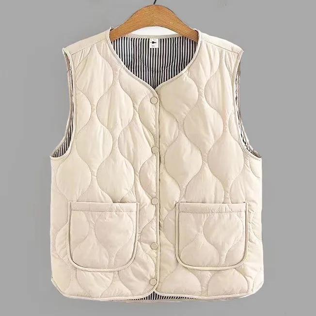 Damen Herbst/Winter Einfache Lässige Warme Weste Ärmelloses Innenschicht-Top für Mittelalte und Ältere