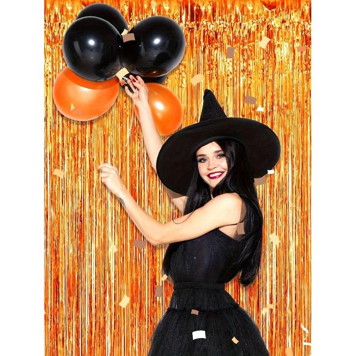 3pack Orange Tassel Background Decoration Set Metallic Foil Tassel Curtain Background Suitable for important scene 5