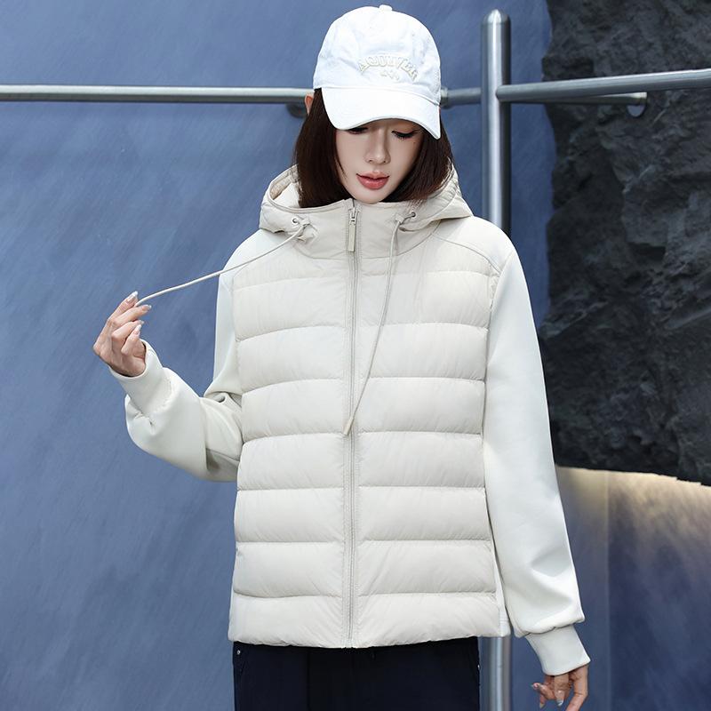 Damen Kurze Mittellange Daunenjacke Winter Warm Stehkragen Einfarbig Lässig Oberbekleidung Mantel