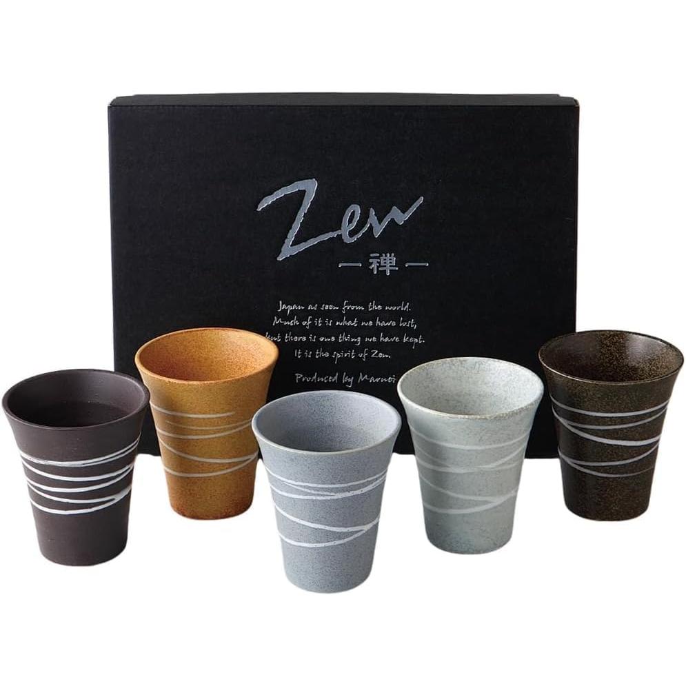 Tumbler 8.5 x H10cm 260ml Spiral Free Cup Set Porcelain Mino Ware Made in Japan