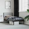 VidaXL Metal Bed Frame with Headboard Black 90x190 Cm 352311
