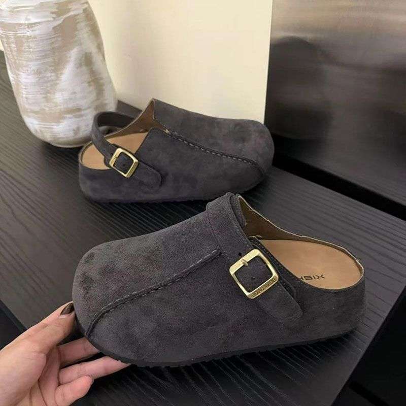 Boken buty damskie 2025 wiosna nowe modne wszechstronne na jeden pedał dwa sposoby noszenia retro design platforma odzież wierzchnia damska