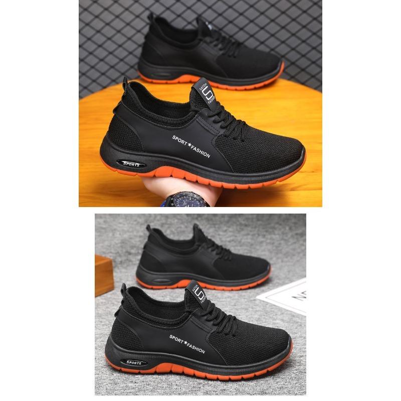 Men New Spring Summer Breathable Fly Knit Sports Casual Shoes, Thin Wear-resistant Safety Protective Work Shoes, Cross-border Footwear