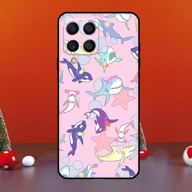 Cartoon Shark For Samsung Galaxy M14 M34 M54 M11 M21 M31 M13 M33 M35 M53 M55 M15 M12 M32 M52 M06 M16 Case