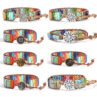 Natural Stone Weaving Bracelet Handwoven Bohemian Creative Bracelet Jewelry Gift