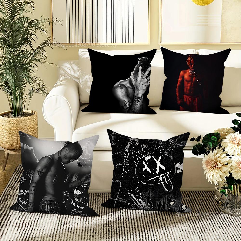 Singer XXXTentacion Rap Hip Hop Music Pillow Case Fashion Square Pillowcase Bedroom Sofa Room Ins Decoration Leisure Cushion
