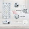 Crystal Touch Desk Lamp 3000K Warm White LED Bulb with USB C+A Charging Port 4000MAH Battery