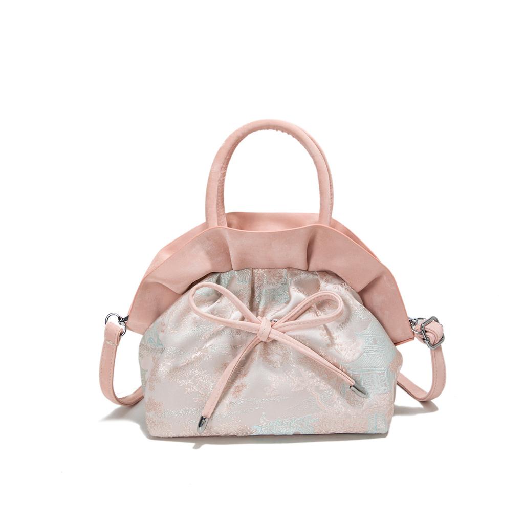 Women's Bag Summer 2025 New Fashion Pleated Handbag Literary National Style Women's Versatile Messenger Shell Bag