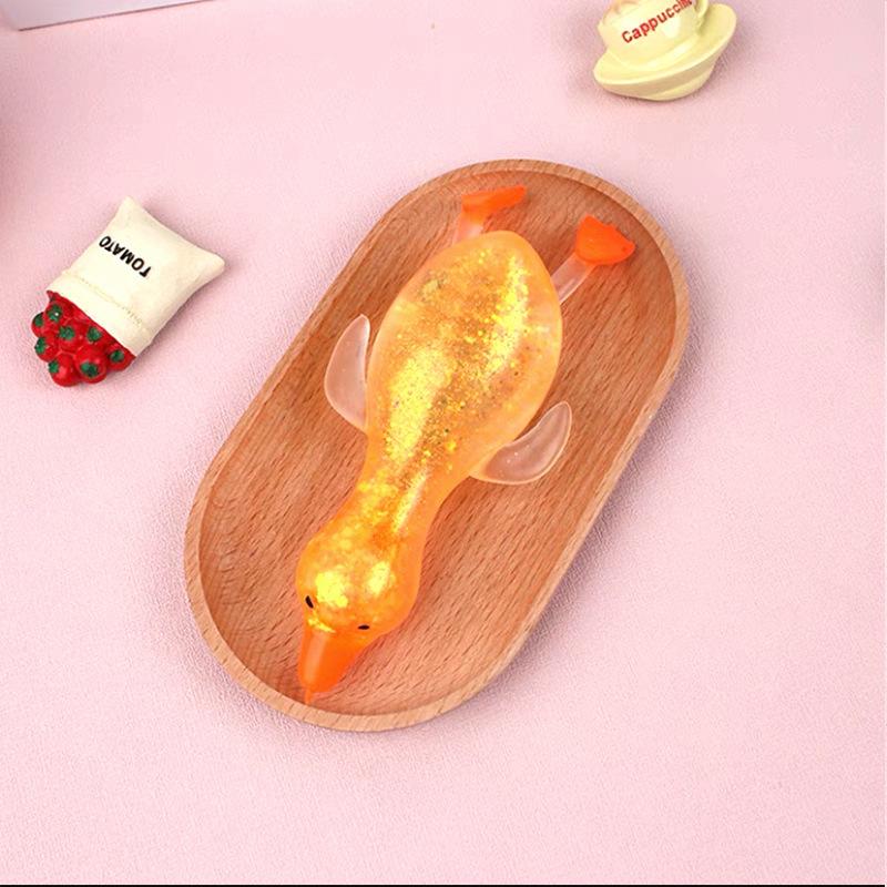 Glitter Duck Squishy Toy, Slow Rising Stress Relief Squeeze Toy For Adults, Fidget Sensory Toys For Anxiety, Party Favors, Birth