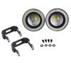 White LED Fog Lamps with Squid Rings, Universal Fit, 30W, High Performance, COB, Waterproof, Set of 2 (3.0 Inch - 76mm)