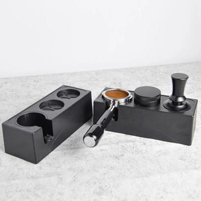 Espresso Tamper Station Multifunkční Kávový Knock Box 51-58mm Univerzální Nastavitelný Držák Portafilteru Káva Černá