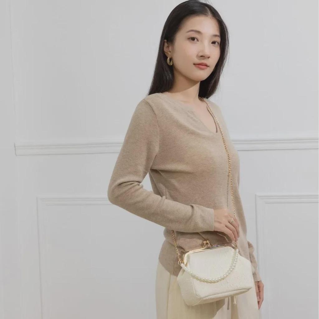 2024 Summer Pearl Beaded Shell Handbag - New Chinese-Style Crossbody Bag for Women