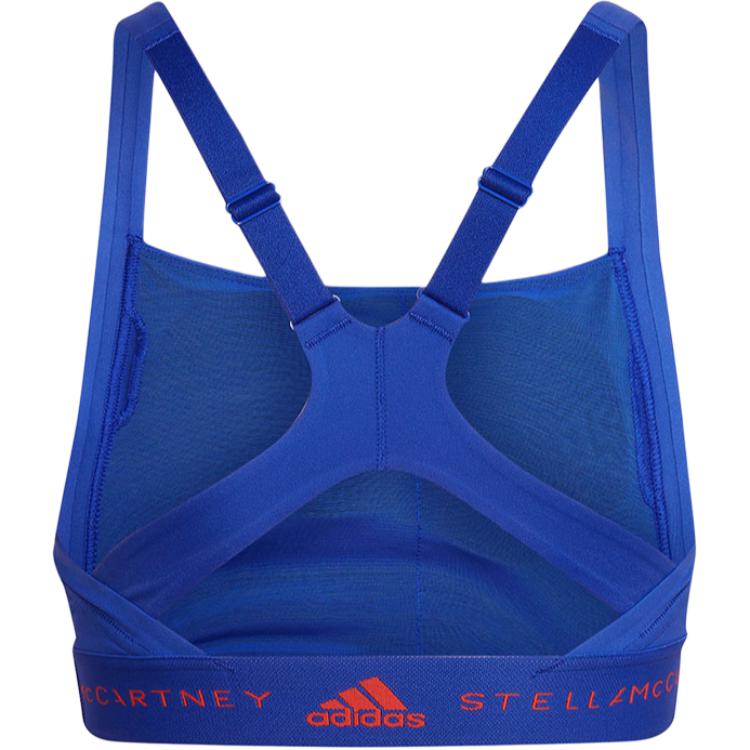 Adidas Solid Color Logo Medium Intensity Training Fitness U-Back Sports Bra Women Sports Bra Cobalt-Blue HB6060