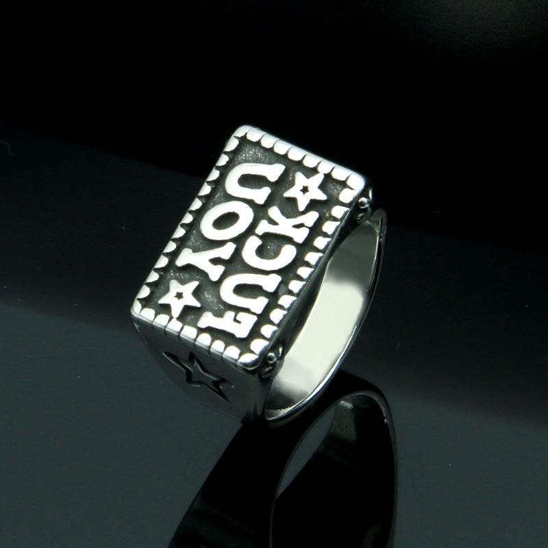 

2026 Jewelry, Personality Trend Men s Fake Oil Alphabet Ring Jewelry no. 13