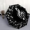 Music Notes Treble Clef Vinyl Record Design Sticker DecalUmbrella with Cute Design,Portable 3-Fold Compact Umbrella for Men&Women,Valentine'