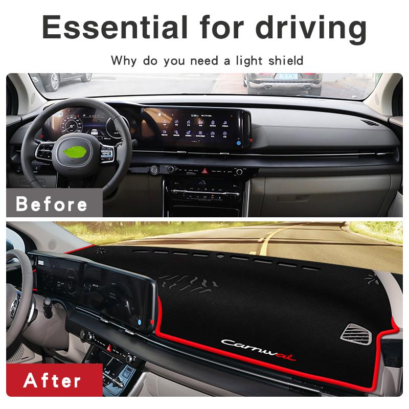 Cheap Car Dashboard Cover Mats Avoid Light Pad AntiUV Case NonSlip Carpets For Kia Carnival