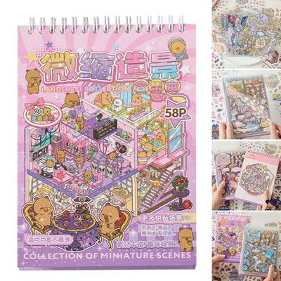 Guinea Pig Town Miniature Landscape Sticker Collection PET Visual Stacking 3D Landscape Sticker Decompression DIY