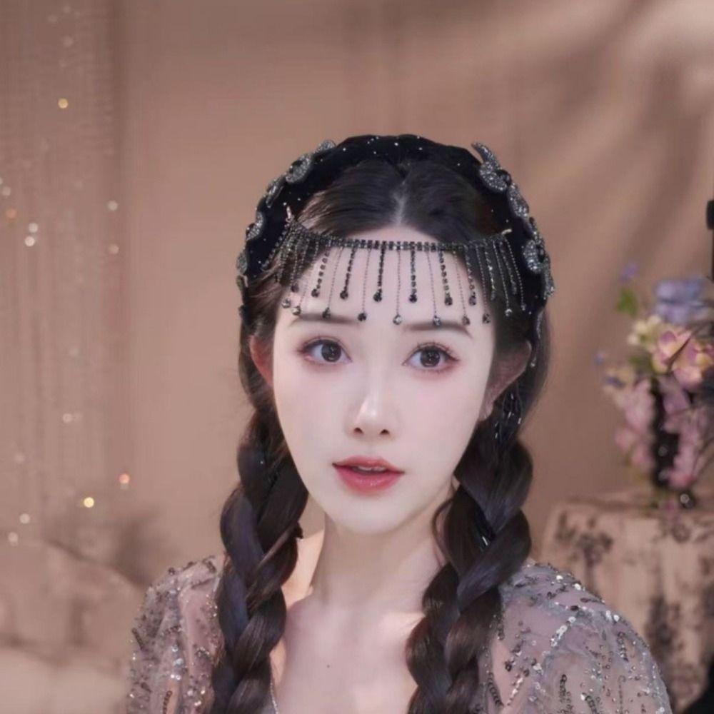 Exquisite Braid Flower Hair Hoop Sweet Elegant Headband Photo Props Wide Hair Band  Holiday Decor