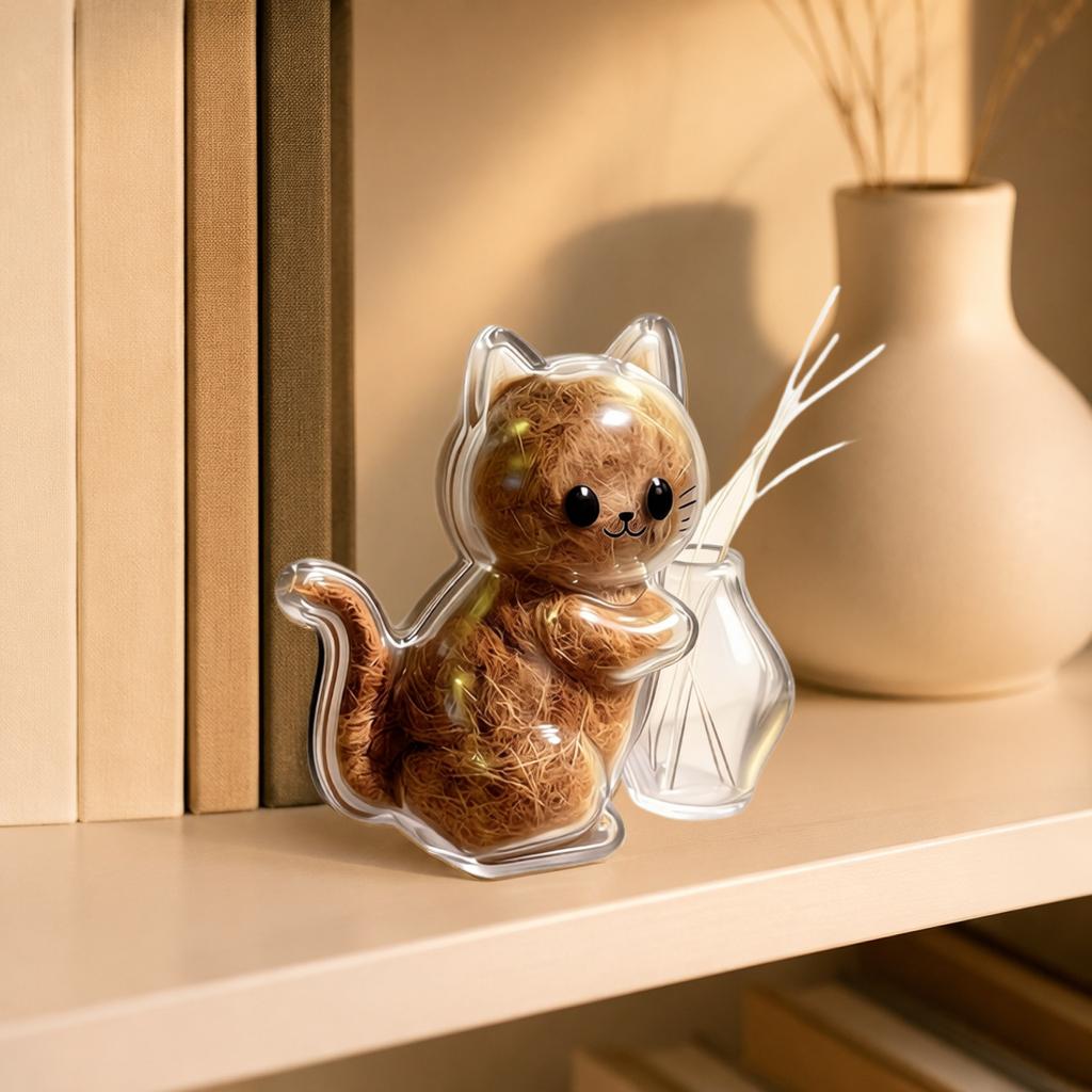 Cat Hair Keepsake Storage Box Magnetic Refrigerator Sticker Container for Pet Fur Collection and Preservation