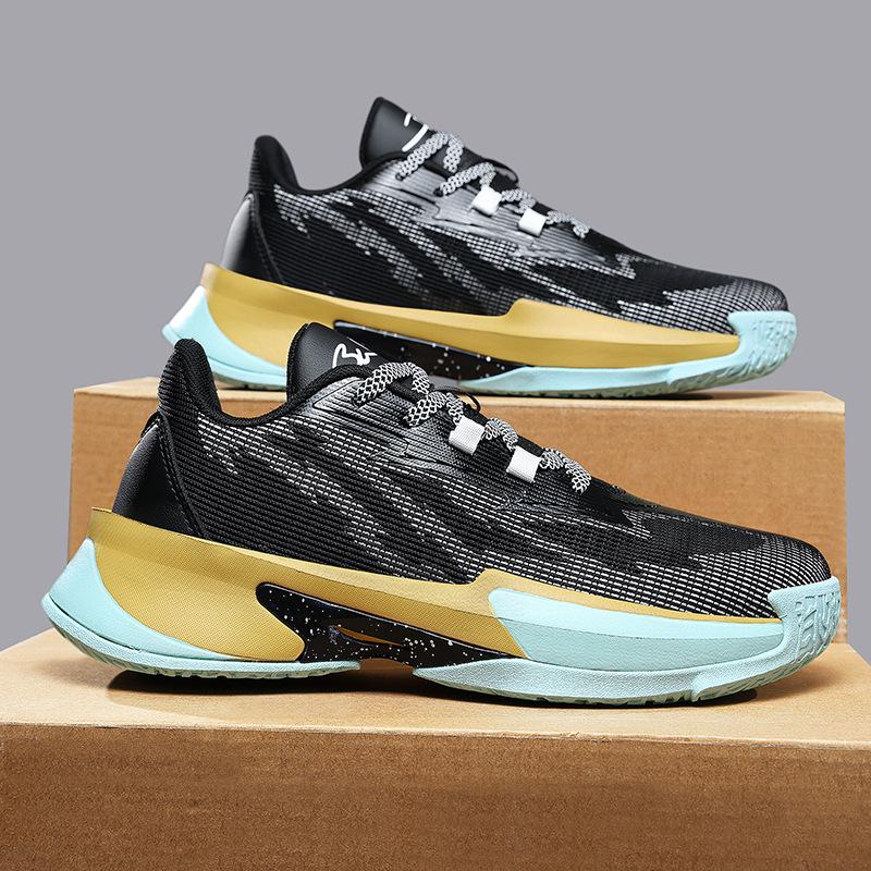 

Middle school students professional basketball shoes basketball training shoes wear-resistant shock absorption non-slip breathable upper rubber sole 45