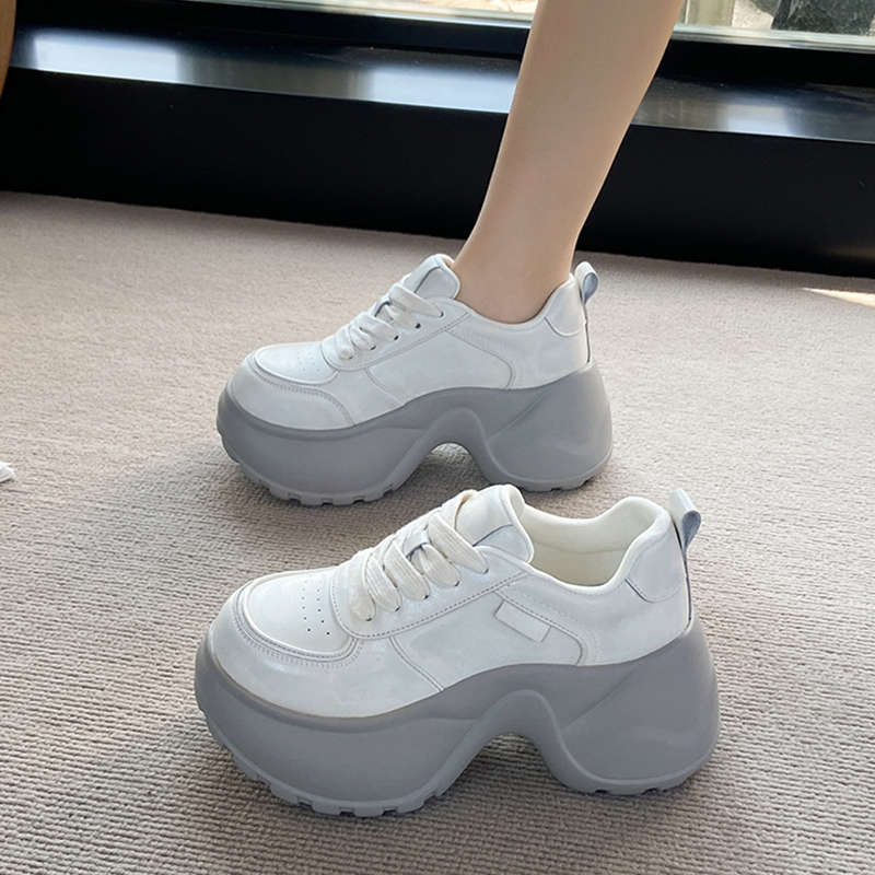 Moonlight Silver CM Platform Dad Shoes Women's Spring and Autumn New Inner Height Increase Versatile Niche Fried Street Casual Shoes