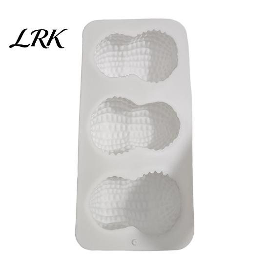 Versatile Kitchen Dessert Mold Peanut Shaped Silicone Baking Mold, with 3 Cavity, Flexible Non-stick Heat Resistant Tool Tray, for DIY Chocolate