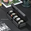 Aluminum Alloy Watch Box with Transparent Lid, 5 Slots, Multiple Colors